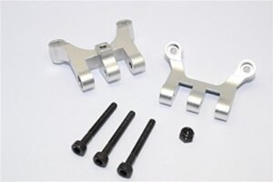GPM Racing Aluminum Front Rear Gear Box Mount 2Pcs Set for Vaterra Halix RC Truck K5 Blazer Ascender Silver