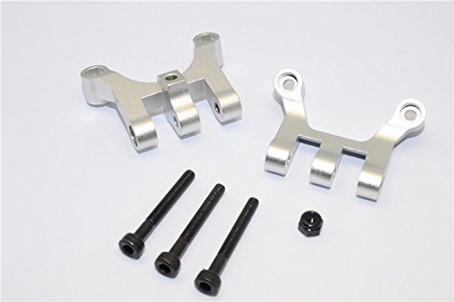 GPM Racing Aluminum Front Rear Gear Box Mount 2Pcs Set for Vaterra Halix RC Truck K5 Blazer Ascender Silver