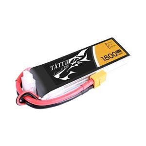 Tattu 11.1V 1800mAh 3S 45C LiPo Battery Pack with XT60 Plug for RC Nighthawk Helicopter and Other Drones