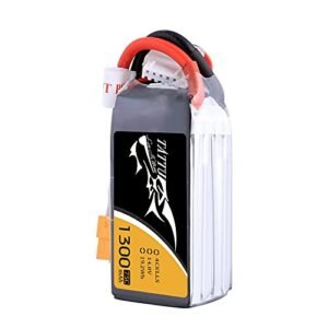 Tattu 4S 1300mAh 75C 14.8V LiPo Battery with XT60 Plug for RC Tunnel Hull Boat Drone FPV and More