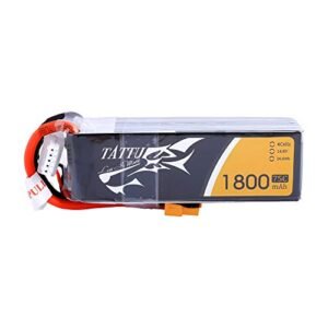Tattu 14.8V 1800mAh 4S 75C LiPo Battery Pack with XT60 Plug for RC Plane Vortex Generators and FPV Racing