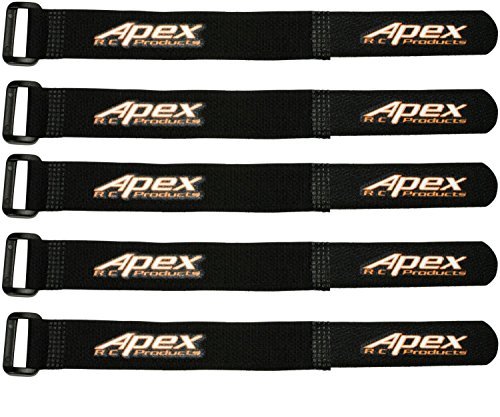 Apex RC Products 5 Pack 20mm x 200mm Lipo Battery or Camera Straps for 200mm RC Truck Bodies