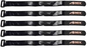 Apex RC Products 5 Pack 20mm x 300mm HD Rubberized Battery Straps for Tyco RC Motorcycle Battery