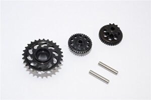 Thunder Tiger Nitro RC Motorcycle Upgrade Parts Steel Wheel Gear Assembly 52T 53T 55T 3Pcs Set Black for Kyosho NSR500