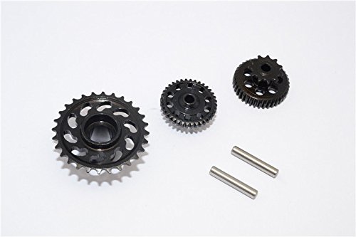 GPM For Kyosho Motorcycle NSR500 Upgrade Parts Steel Wheel Gear Assembly (52T+53T+55T) - 3Pcs Set Black