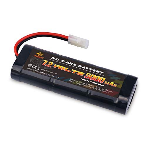 melasta 7.2 Volt 5000mAh High Capacity RC Battery, 10C Discharge Rate High Performance 6 Cell NiMH Battery Pack Compatible with Tamiya Connector RC Racing Cars, RC Trucks, RC Tanks, RC Boats