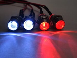Apex RC Products 4 LED Headlight Taillight Kit with Bezels Universal for 1 10 Scale Miata RC Models 9012