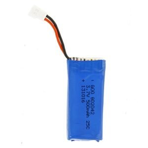 MicroMall 3.7V 500mAh Upgraded Battery For Hubsan X4 H107 H107L H107C H107D V252 JXD385 Quadcopter Helicopter Blue Prevent Accidents Like Man Hit By RC Plane