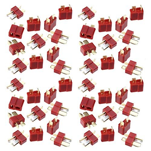 WST T Plug Connectors 100 Pairs Male Female Gold Plated Copper for RC LiPo Battery ESC Motor