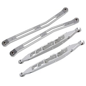 Mxfans 2pcs Silver Aluminum Custom RC Truck Chassis Upgrade Rear Upper Lower Linkage Link AX31007 for AXIAL RC1 10