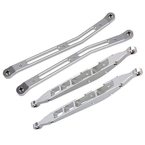 Mxfans 2pcs Silver Aluminum Custom RC Truck Chassis Upgrade Rear Upper Lower Linkage Link AX31007 for AXIAL RC1 10