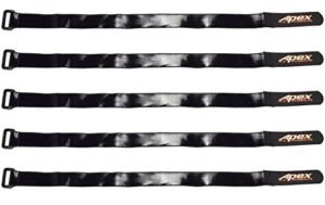 Apex RC Products Six Pack RC Tires 5 Pack 20mm x 400mm HD Rubberized Non Slip Battery Straps 3032