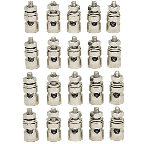 Hobbypark 25 Pack Adjustable D2 1mm Pushrod Connector Linkage Stoppers for RC Model Airplane Clubs