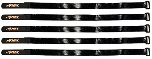 Apex RC Products 5 Pack 16mm x 400mm HD Rubberized Battery Straps for RC Nautilus Submarine