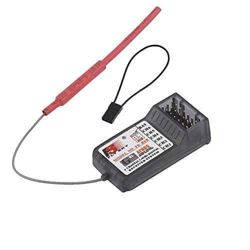 RCmall FS R6B 2.4G 6 Channel Receiver for Radio Shack Airbeam RC Car Compatible with Flysky FS i10 FS i8 FS i6X FS i6 S TH9X FS T6 FS CT6B FS T4B FS GT2 FS GT2E FS GT2F FS GT2G FS GT2B FS GT3B