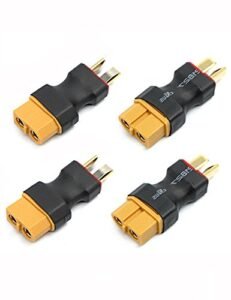 Readytosky XT60 Female to Male T Plug Connector Adapters 4PCS for Deans Marine RC Boats