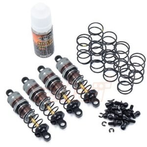 Yeah Racing Shock Gear 60mm Damper Set Gun Metal Aluminum for 1/10 RC Off Road Car DSG 0060GM