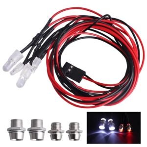 HobbyPark 4 LEDs RC Car Light Headlights Taillight Kit for Red RC Truck Traxxas Slash Arrma HSP Tamiya Redcat RC4WD Axial SCX10