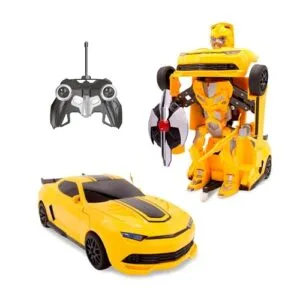 Family Smiles Blaze Transforming RC Car Remote Control Robot Toy for Boys Ages 8 13 with Lights Sounds and 360 Spin