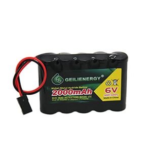 GEILIENERGY 6V 2000mAh NiMH RX Battery Packs with Hitec Connector for RC Aircrafts and Walking Robot