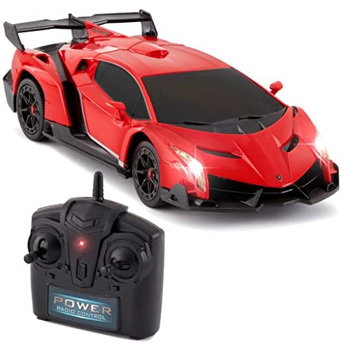 Best Choice Products 1/24 Scale Kids Licensed RC Lamborghini Veneno Car with Functional Lights for the Best RC Plane Landings Experience