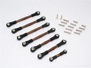 GPM Racing RC 135 Cobra Ball Black Wing Spring Steel Turnbuckles 7Pcs Set for Traxxas Slash 4X4 Telluride 4X4