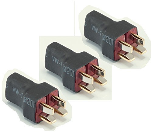 WST No Wires Connector T Plug Parallel Connector 2 Male to 1 Female for RC LiPo NiHM Battery ESC Model A 3 PCS