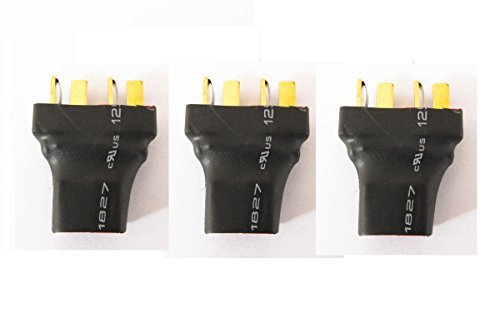 WST No Wires Connector T Plug T Connector Parallel Connector 2 Male to 1 Female for RC LiPo NiHM Battery ESC Model B 3 PCS