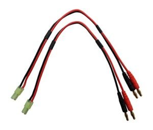 Apex RC Products Mini Tamiya Style Reverse Polarity Connector Plug with 4mm Banana Plugs Battery Charge Lead Adapter Cable 2 Pack 1401 for RC 12 YX Spark Plug