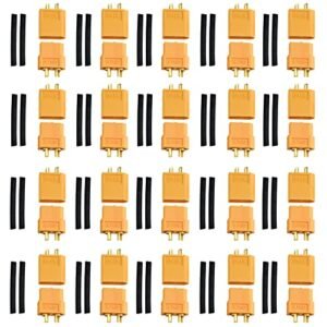 XINGYHENG 20 Pairs Male Female Bullet Connectors Plugs with Heat Shrink Tubing
