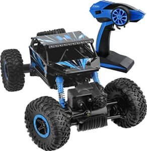 Click N Play RC Car with Off Road Tyres 4WD Rock Crawler 2.4 GHz Remote Control Vehicle Blue