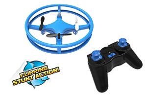 Mindscope Sky Lighter Disc Drone Blue Light Up LED Glow Stunt Action Radio Control RC Technology