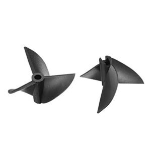 uxcell RC Boat Propeller Design 3mm Shaft 3 Vanes 35mm 1.9 P D Fan Shape Plastic Black CW CCW Rotating Propeller Props for RC Boat 3 Pairs