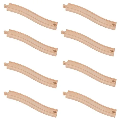 ORBRIUM Toys Wooden Train Ascending Tracks Pack of 8 Compatible with Imaginarium RC Train and All Major Wooden Railways