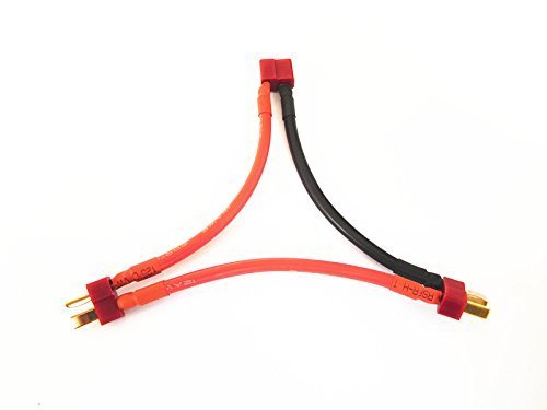 RC LiPo Battery T Plug Serial Connector Cable with 12AWG Silicone Wire Male and Female Connectors