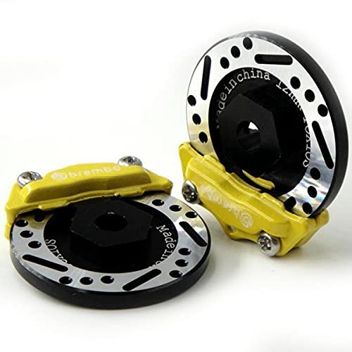 Hobbysoul 2pcs RC Alloy Brake Disc Caliper 12mm Hub for 1/10 RC Model Boat Racing Cars