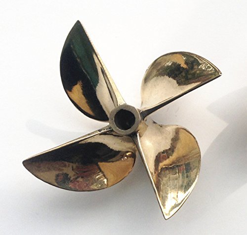 Left PROPELLER 26cc Brass Prop 6717 1/4 Inch Shaft 4 Blade 67mm Diameter RC Boat Propeller