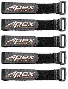 Apex RC Products 5 Pack 20mm x 200mm HD Non Slip Battery Straps 3030A Compatible with RC Comp Exile Wheels