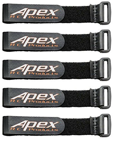 Apex RC Products 5 Pack 20mm x 200mm HD Non Slip Battery Straps 3030A Compatible with RC Comp Exile Wheels