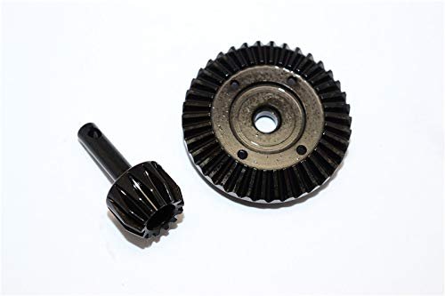 Axial SMT10 Grave Digger RC Truck Body Upgrade Parts Hard Steel Gear Set For Differential Assembly 2Pcs Black AX90055 AX90057