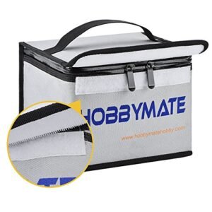 HOBBYMATE Fireproof Lipo Battery Safe Bag for RC Lipo Battery Fire Protection Charging Storage and Transportation