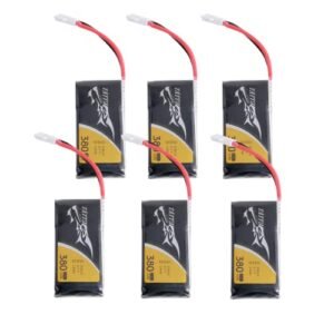 TATTU 6pcs 3.7V 380mAh 1S LiPo Battery Molex Plug for RC Drones
