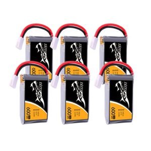 TATTU 6pcs 3.7V 600mAh LiPo Battery Pack 25C 1S with Molex Plug Ideal for RC Jet Pilot Bust and Syma X5 X5C X5SW Quadcopters