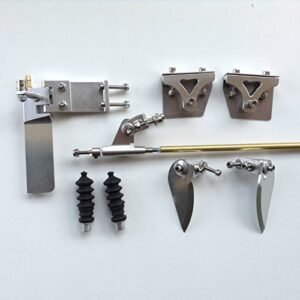 PerfectPlaza 75mm Rudder Strut 1/8" Cable Set Turn Fin Trim Tab for Electric Nitro RC Boat