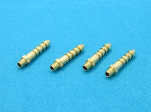 PerfectPlaza 4Pcs Lengthen M4 Threaded Water Nipples Outlets ID3mm OD5mm for RC Thrasher Jet Boat