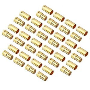 Youme 20 Pairs 6 5mm Gold Banana Bullet Connector Plug Compatible with Harbor Freight Neptune RC Boat Battery