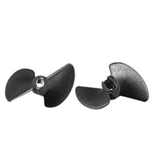 uxcell RC Harbour Boat Propeller 3.17mm Shaft 2 Vanes 30mm 1.6 P D Fan Shape Plastic Black Rotating Propeller Props 2pairs