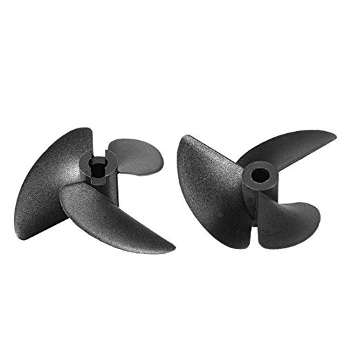 uxcell RC Boat CW Propeller 4.8mm Shaft 3 Vanes 47mm 1.6 P D Fan Shape Plastic Black Rotating Propeller Props for RC Boat 3pcs Perfect for RC Willey California Locations