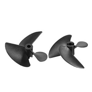 uxcell Thrasher 27 RC Jet Boat Propeller 4.8mm Shaft 3 Vanes 57mm 1.6 P D Fan Shape Plastic Black Rotating Propeller Props 2pcs