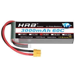 HRB 4S Lipo Battery XT60 3000mAh 14.8V 60C for 797f Mining Truck RC and Other RC Vehicles